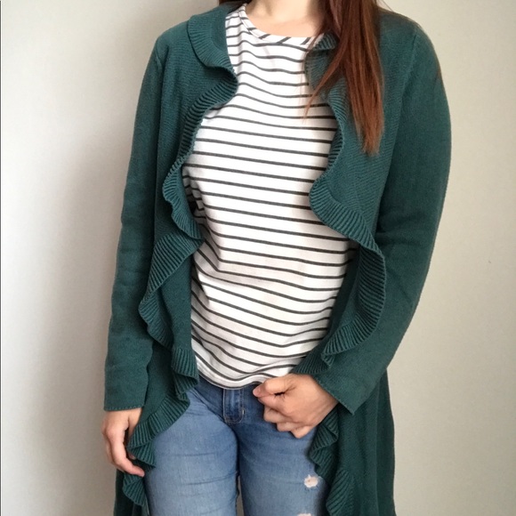 J. Jill Sweaters - J Jill Ruffle Knit Duster Cardigan Small